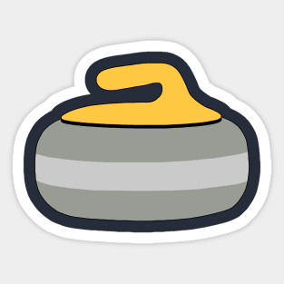 Yellow Curling Rock Sticker